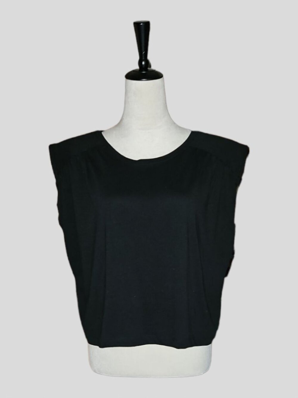 NWT Zara cropped padded shoulder black tank top XL